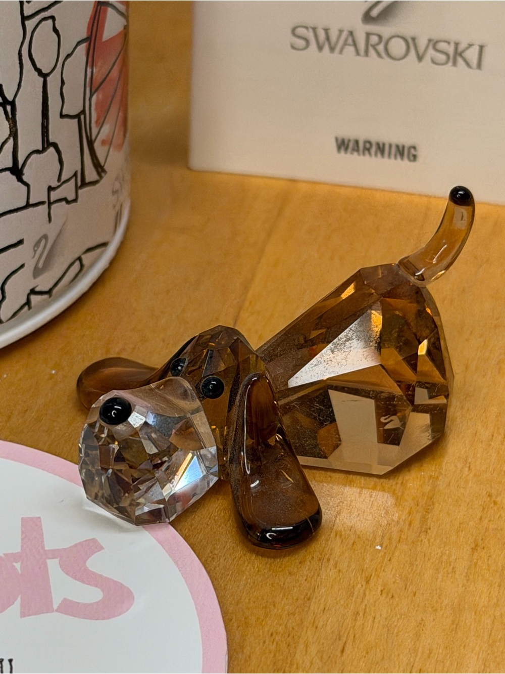 Swarovski Crystal Peppino Basset Hound Figurine & Box The Lovlots Gang of Dogs
